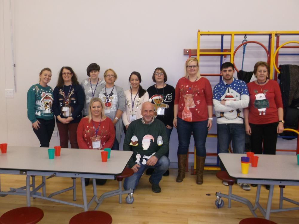 Lunchtime Supervisors in their Jumpers